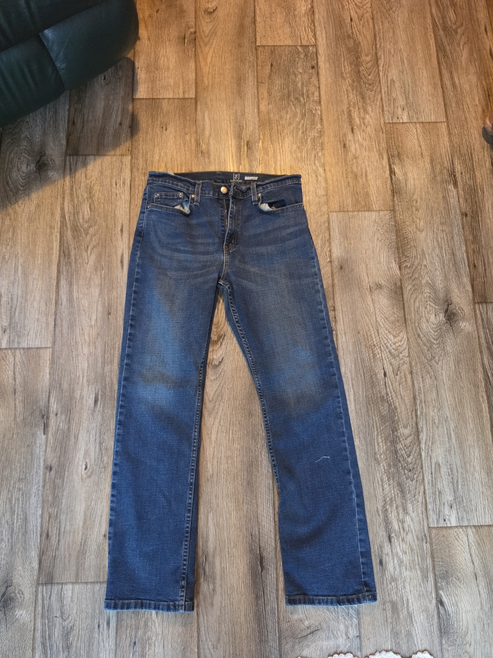 George Men's Straight Leg Jeans - Medium Blue Denim